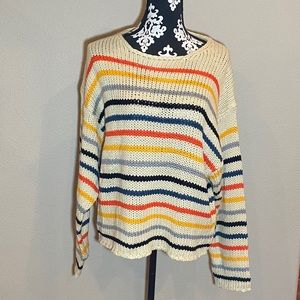 Davi & Dani | Colorful Striped Knit Sweater